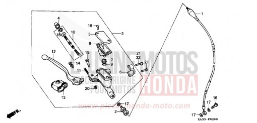 FRONT BRAKE MASTER CYLINDER CR125RJ de 1988